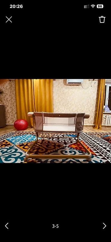 люлька для коляски: Детская приставная кроватка, С колесиками, цвет - Серый — 3