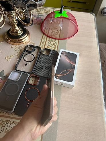 наушники ош: IPhone 16 Pro Max, Колдонулган, 256 ГБ, Desert Titanium, Каптама, Куту, 89 % — 3