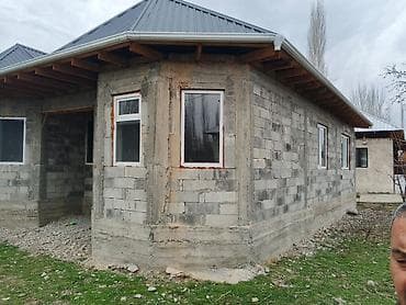 кипич: Одноэтажный жилой дом из блоков с утеплённой металлической крышей — 2