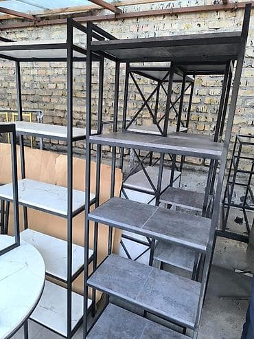 сетка металическая: Металлический стеллаж в современном стиле лофт - Конструкция: прочная — 8