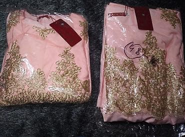 цвет персик: Платья нарядные. Ткань лайт и гепюр обшитый золотом. Цвет персиковый с — 2