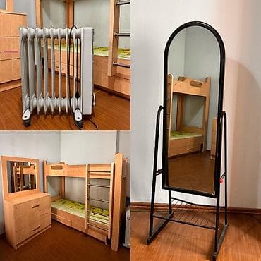 Кровати: Детская мебель + напольное зеркало + масляный радиатор Состав набора — 1