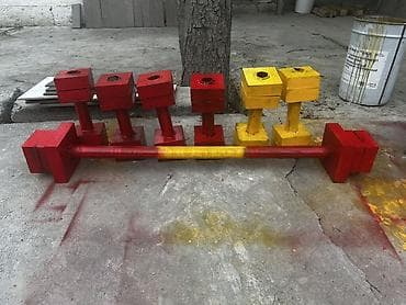 штанги гонтели: 1 штук гантели 3000 сом 12кг Штанга 10.000 сом 25 кг Самодельный набор — 1