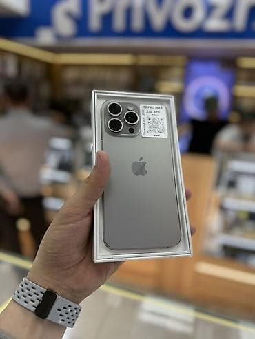 айфон 16pro: IPhone 15 Pro Max, Б/у, 256 ГБ, Natural Titanium, Кабель, 88 % — 1