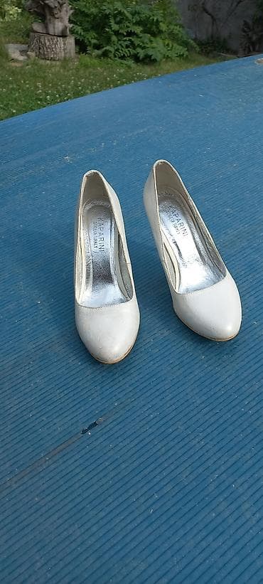 свадебный каблук: Туфли-лодочки на шпильке, белые/айвори. размер 35 высота каблука 9 см — 5