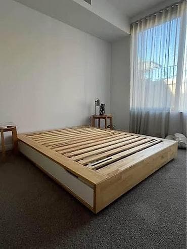 Двуспальная кровать, Б/у, С ящиком для хранения, длина - 200 см — 2