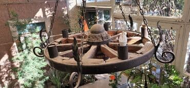 торшер светильник: Эксклюзивная Люстра ручной работы из старинного колеса от телеги — 3