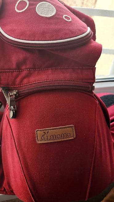 хипсит imama: Эргорюкзак-кенгуру Ai Mama, цвет бордовый. - Тип: переноска для детей — 2