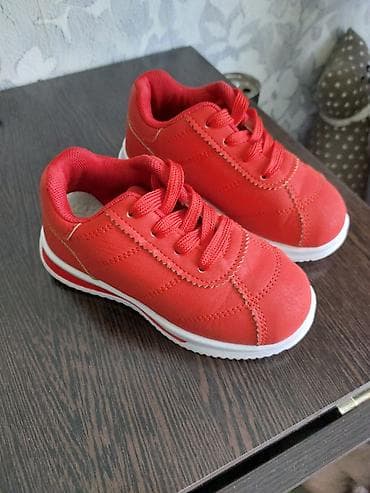 Детская обувь: Детские кроссовки - Цвет: ярко-красный с белой подошвой - Верх — 2