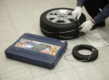 колесные цепи: Цепи противоскольжения для авто, б/у в отличном состоянии, размеры — 1