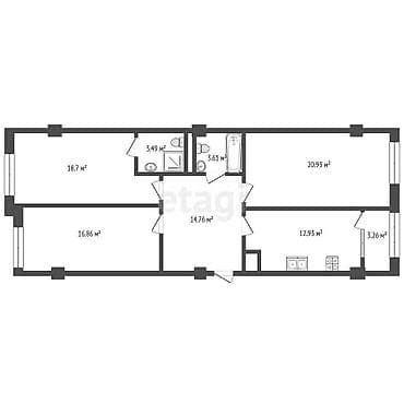 8: 3 комнаты, 95 м², Элитка, 8 этаж, Готовая ПСО (под самоотделку) — 5