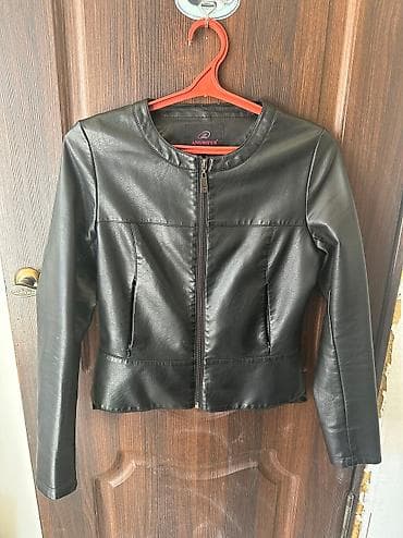 Женская обувь: Кожаная куртка, Классическая модель, Натуральная кожа, Укороченная модель, S — 2