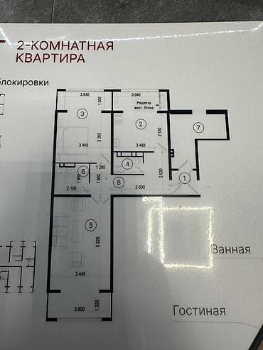 жк космос: 2 комнаты, 76 м², Элитка, 8 этаж, ПСО (под самоотделку) — 3