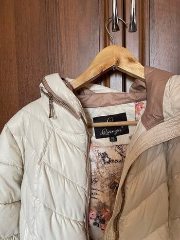 купить женский пуховик большого размера: Женская зимняя куртка в отличном состоянии. Красивый бежевый цвет с — 2