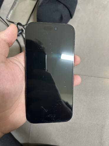 IPhone 14 Pro, Б/у, 128 ГБ, Черный, Зарядное устройство, Защитное стекло, Кабель, 83 %