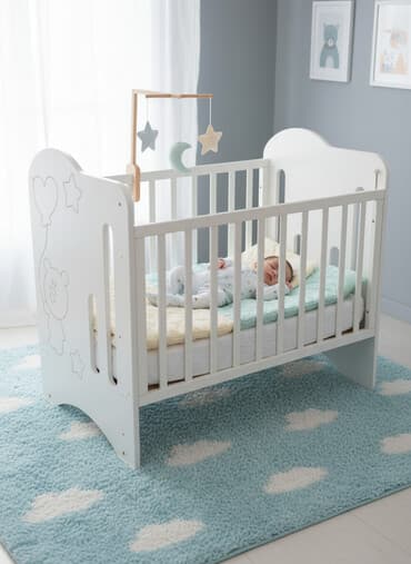 Детская кроватка с бортиками - Материал: комбинированный МДФ/ДСП