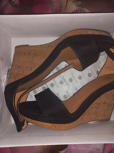 женская модельная обувь больших размеров: Босоножки, 39, H&M, Б/у, цвет - Черный, Самовывоз — 3