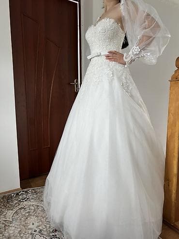 итальянские платья: Свадебное платье силуэта принцесса (A-line/ball gown) в классическом — 5