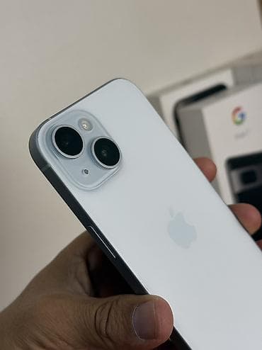 iphone 10: IPhone 15, Б/у, 256 ГБ, White Titanium, Чехол, Защитное стекло, Кабель, 90 % — 3