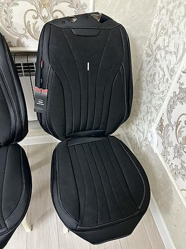 чехол для сидении: Чехлы Кожаные, С подушкой, цвет - Черный, Новый, Самовывоз — 6