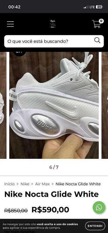 nike: Кроссовки Nike NOCTA Glide White - Цвет: полностью белый с — 6