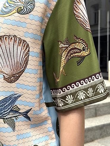 zegna обувь бишкек: Женский летний костюм с морским принтом - Комплект: рубашка с — 9