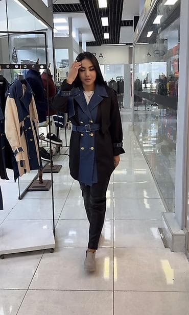 Бомберы: Двухцветный женский тренч — 1