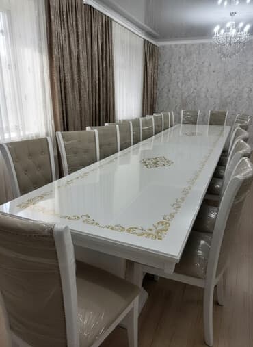 Стол и стул для зала, Новый, цвет - Белый