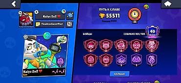Игровой аккаунт Brawl Stars 1500 срочно Выделенные бойцы и скины