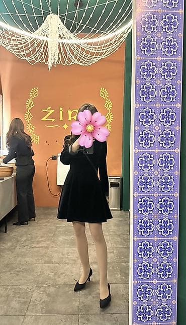 пикси палочка: Вечернее платье, Коктейльное, Короткая модель, Велюр, С рукавами, S — 2