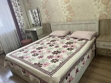 Спальный гарнитур, Двуспальная кровать, ДСП, цвет - Бежевый