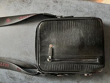 Мужская сумка через плечо BUTUN - Материал: натуральная кожа с