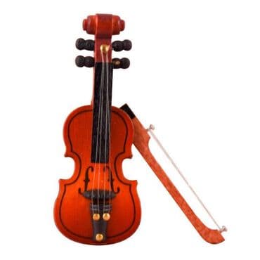Миниатюрная Скрипка со Смычком (Сувенир / Декор для Кукол)