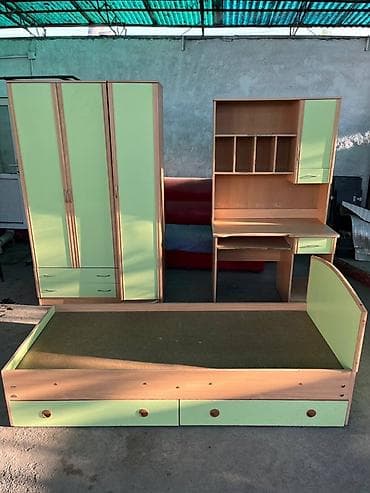 Детская гарнитура, Б/у, Для мальчика, ДСП, цвет - Зеленый, Самовывоз