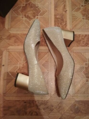 женские брендовые туфли недорого: 37р из Франции, женские туфли классические, "лодочки", золотистого — 4