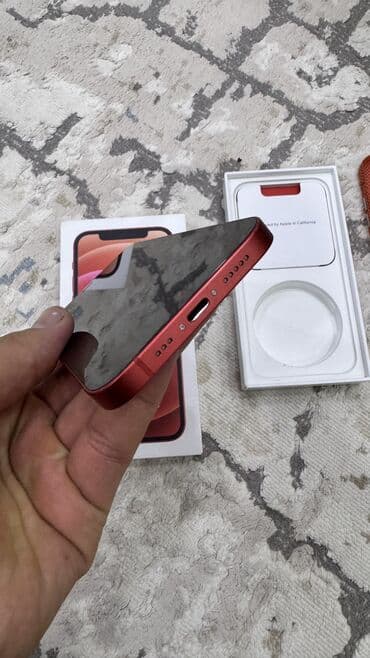 новый айфон 12: IPhone 12, Б/у, 64 ГБ, Красный, Чехол, Коробка, 73 % — 9