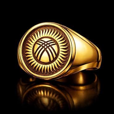 цена российского золота в кыргызстане: Кольцо, Печатка, Проба 750, Мужские, Ручная работа, Новый — 1