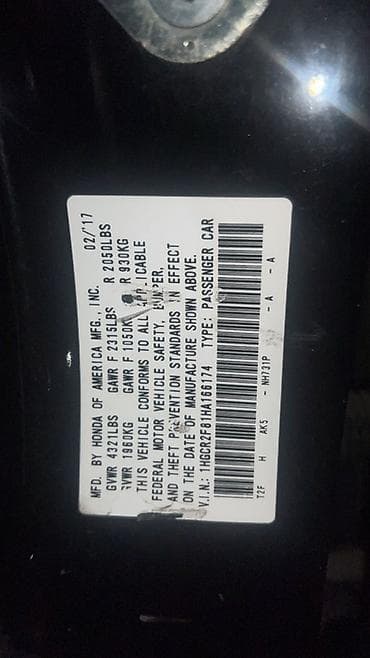 e34 4 4: Honda Accord: 2017 г., 2.4 л, Вариатор, Бензин, Седан — 1