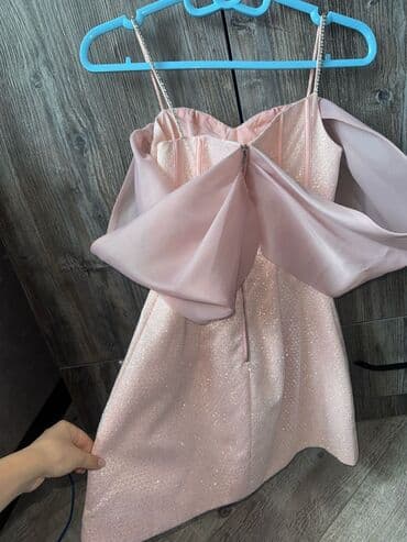 коктейльное платье на новый год: Вечернее платье, Коктейльное, Короткая модель, С рукавами, Корсет, Стразы, S — 2