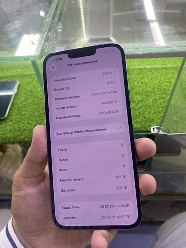 iphone 13 max: IPhone 13 Pro Max, Б/у, 1 ТБ, Голубой, Защитное стекло, Чехол, В рассрочку, 78 % — 10