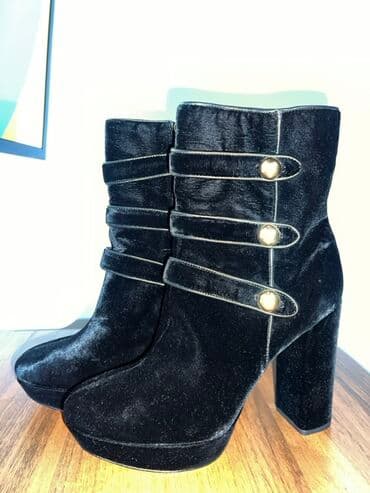 обувь для охоты: Ботильоны MICHAEL Michael Kors - Материал: бархат/велюр черного цвета — 3