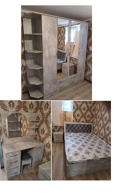 бортики на кровать: Спальный гарнитур ♦шкаф 1,90^2,10м ♦кровать 1,50^2,00м ♦триляж 1,10 — 1