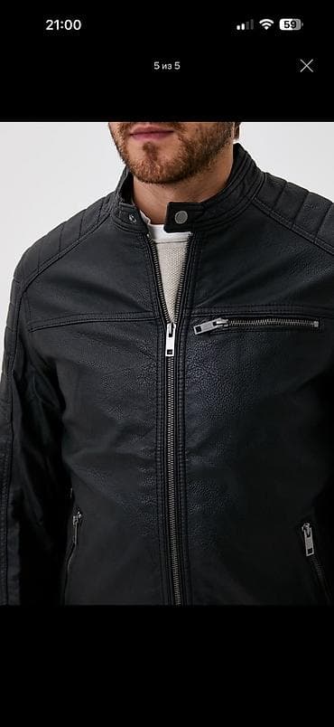 Личные вещи: Мужская куртка, S, Jack & Jones, Б/у, цвет - Черный, Самовывоз — 1