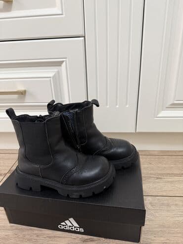 обувь рабочий: Детские кожаные сапоги/ботинки черные, размер 31 (стелька ~20,5 см — — 3