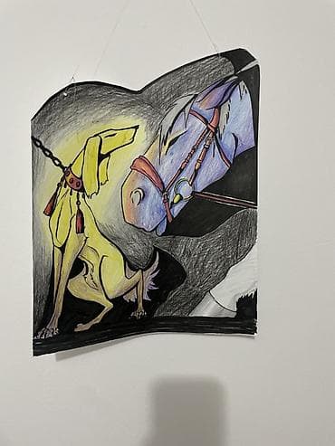 sketch book: Авторский рисунок на бумаге: « Два инстинкта» - Техника: цветные — 3