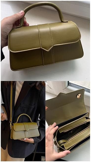 Классикалык сумкалар: Женская сумка, оливковый цвет
3 отдела 
В наличии 3 штуки
Кызыл-кия — 1