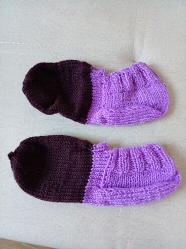 сиреневый: Вязаные следки/носочки ручной работы. - Мягкие и тёплые, связаны — 5