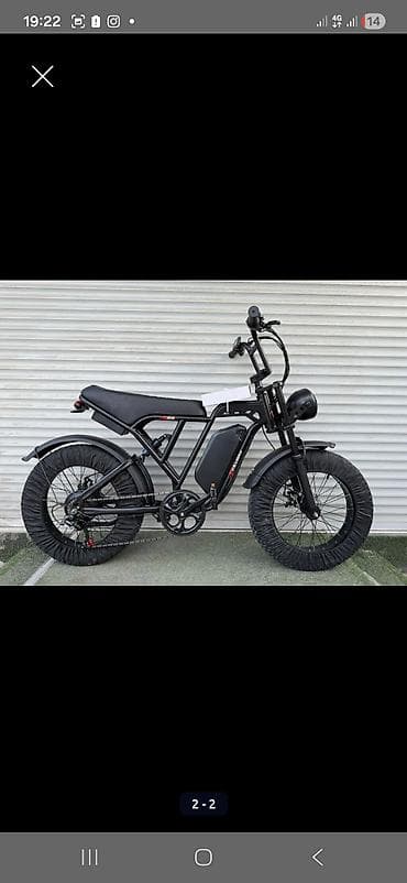Электровелосипеды: Электровелосипед в стиле мопеда (fat-bike) - Мощная рама с двойной — 1