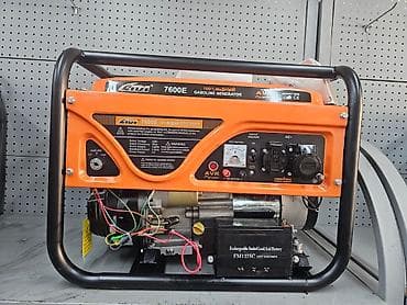 Строительное оборудование: Бензиновый генератор модели "LIVI 7600E" в оранжевом корпусе с черной — 1