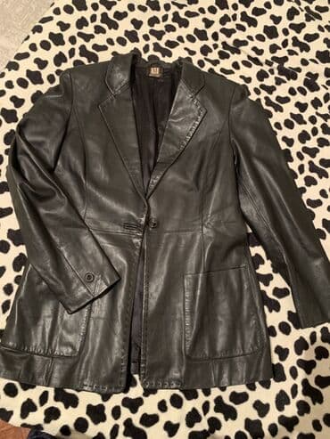 зимние куртки женские брендовые: Женский кожаный пиджак-жакет - Цвет: черный - Материал: натуральная — 1